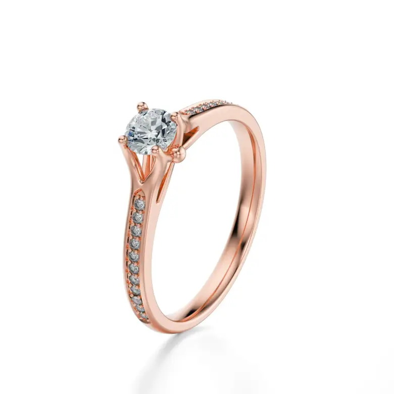 Pierścionek z różowego złota z diamentami AJPZ_121